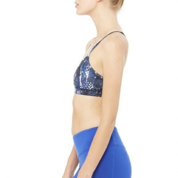 SALE Alo Yoga Goddess Bra Open Back Python Snake - Picture 3 of 6
